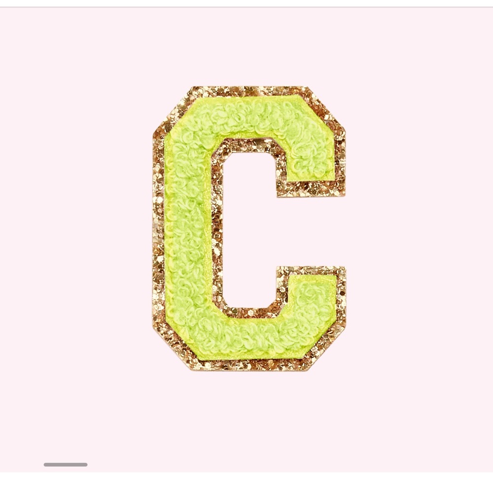 Stoneyclover lane Varsity Patch glitter “C” Lime